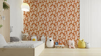 Elegant terracotta vineyard wallpaper for rustic interiors.

