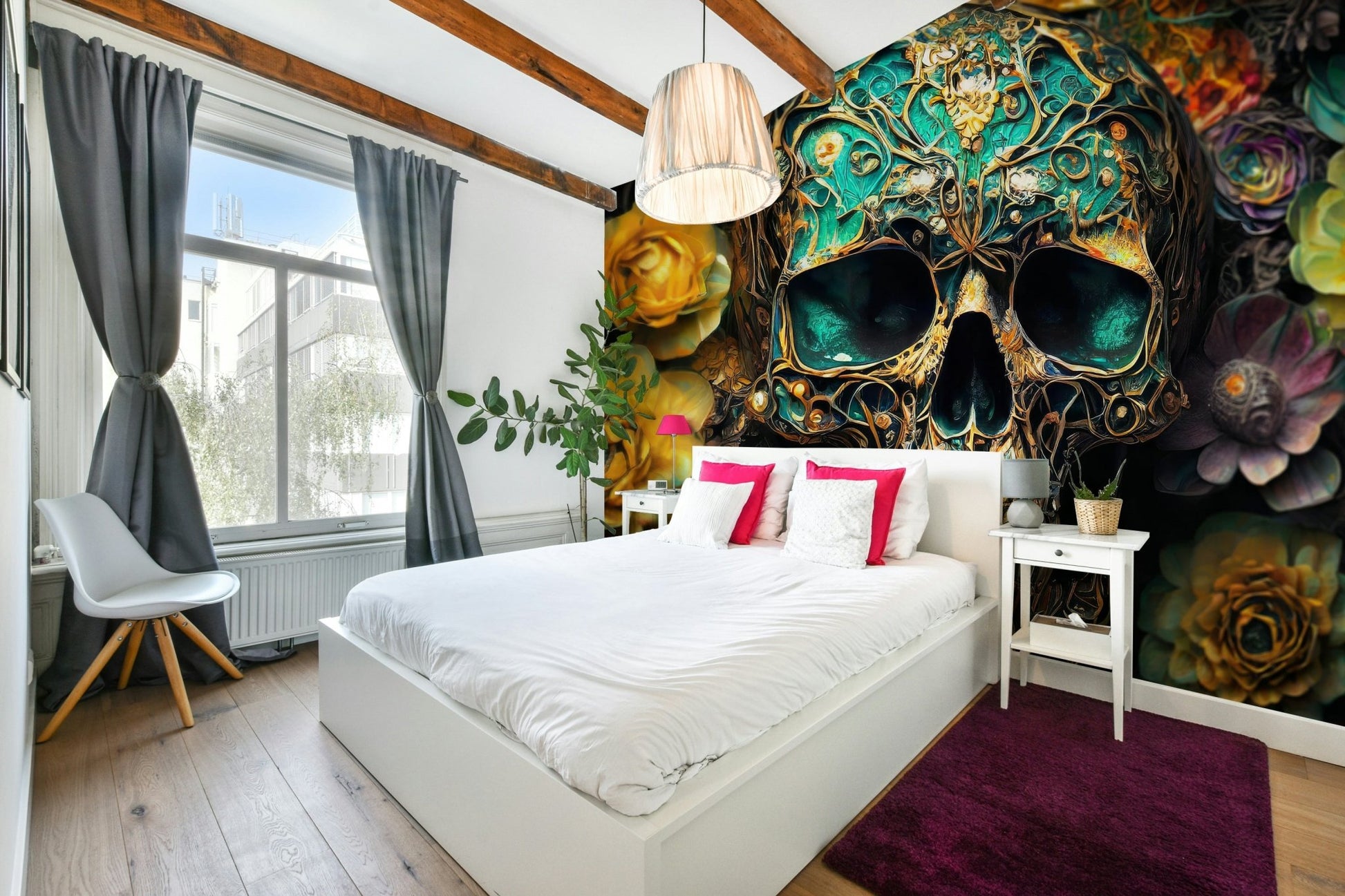 Floral Rhapsody mural for a gothic yet elegant decor

