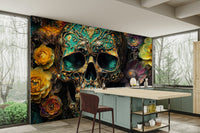 Skull and flower design creating a captivating atmosphere

