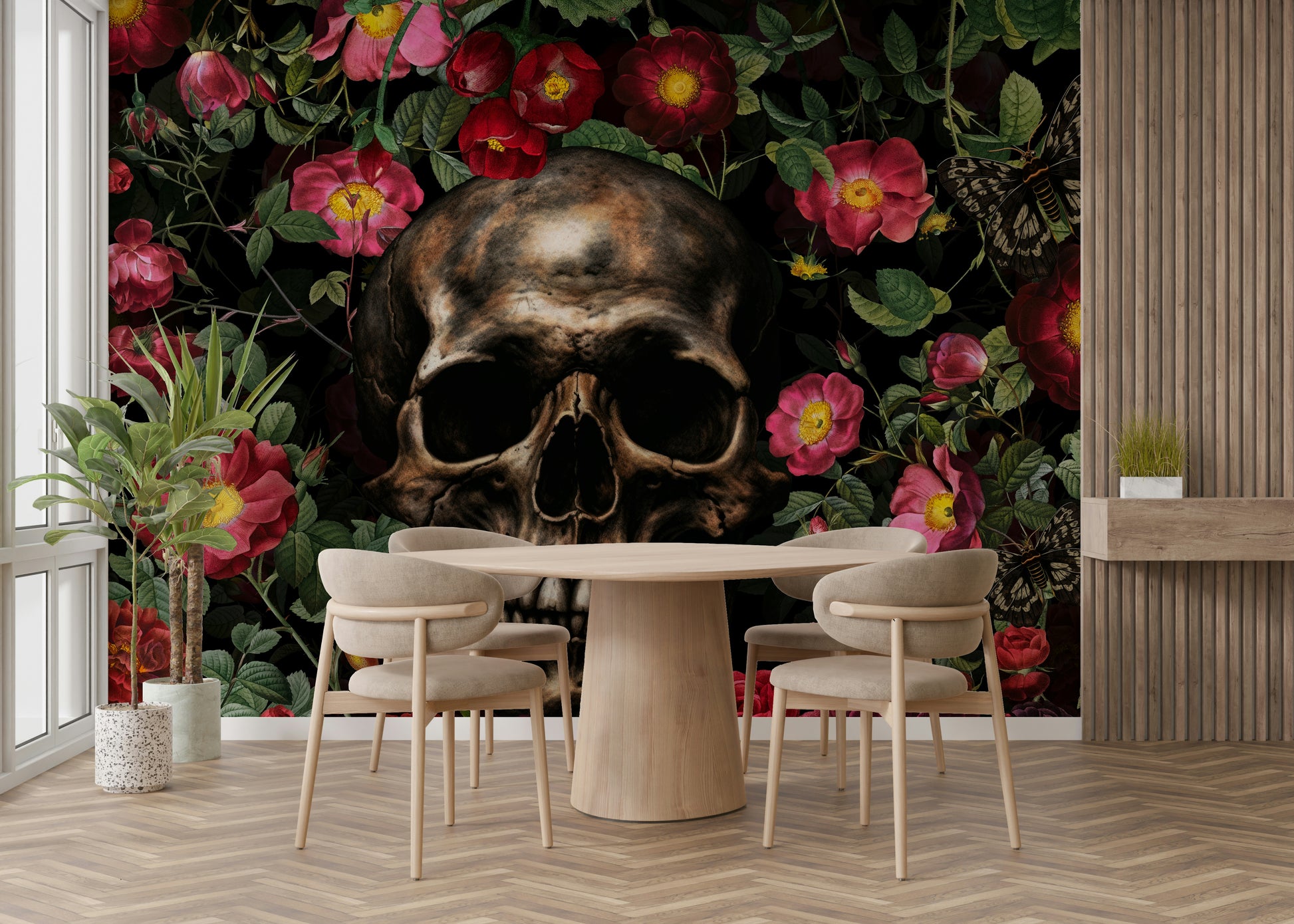 Classic floral mural with meaning

