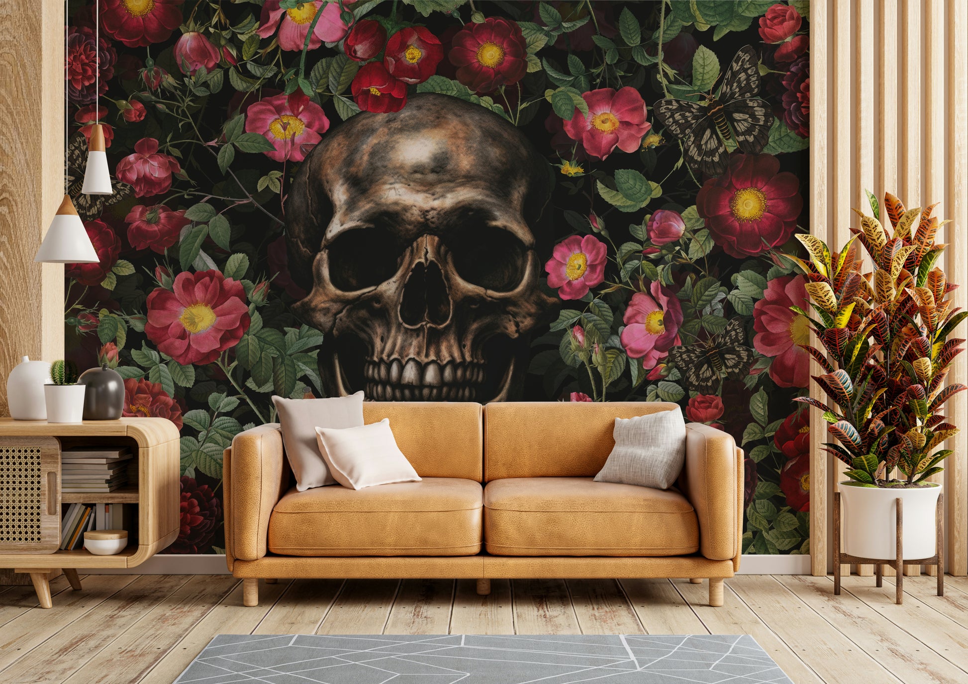 Elegant rose pattern wallpaper design

