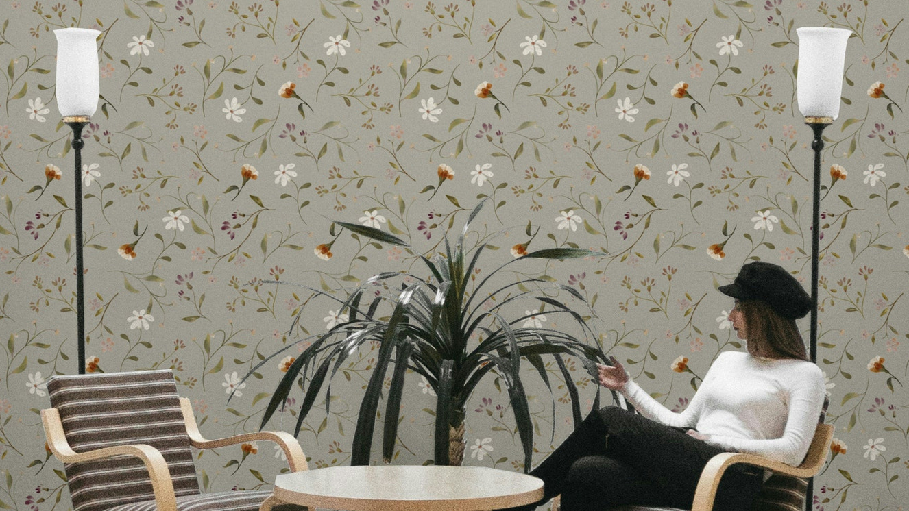 Wallpaper with delicate petals and floral charm

