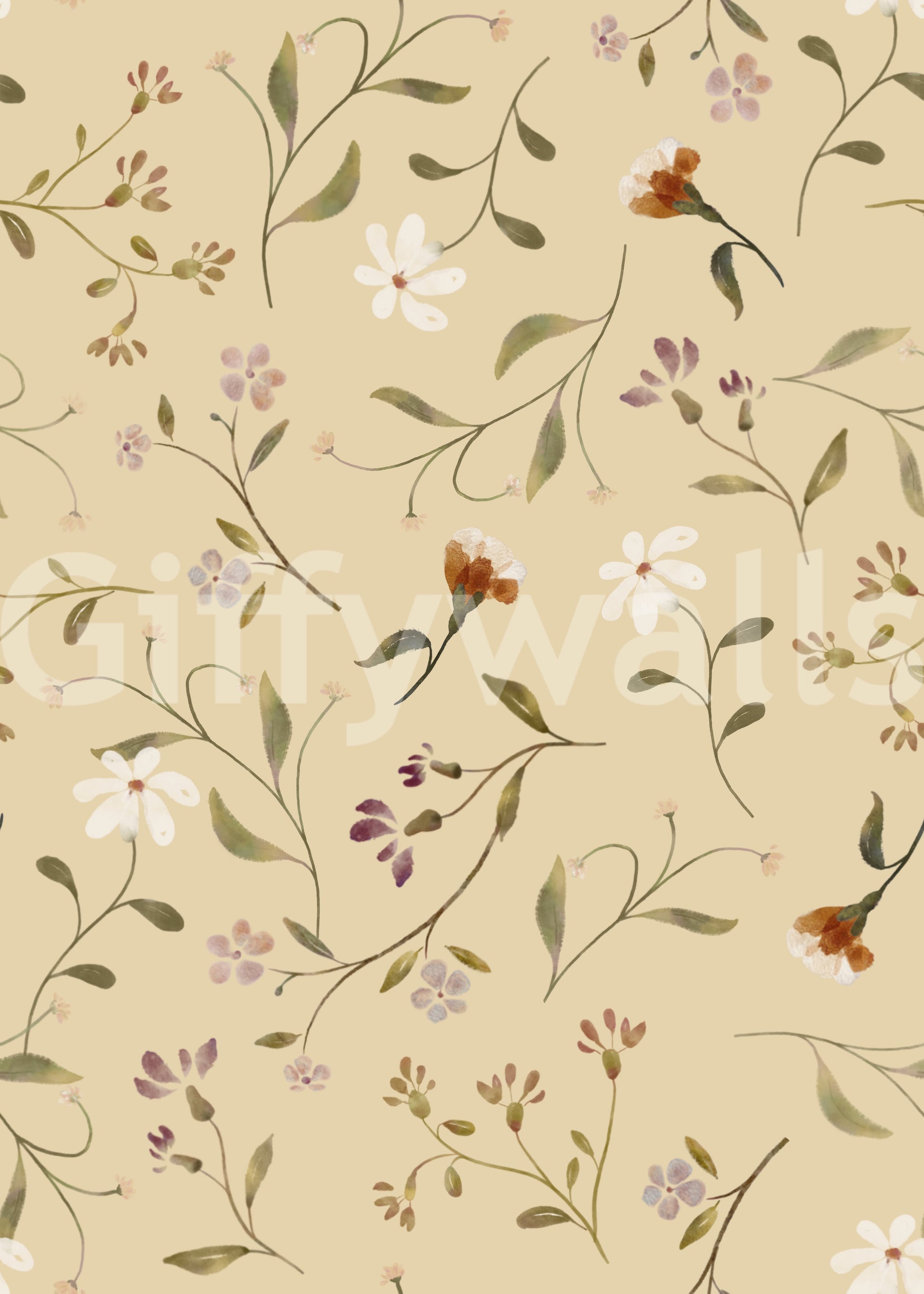 Blooming flower wall mural with emotional warmth

