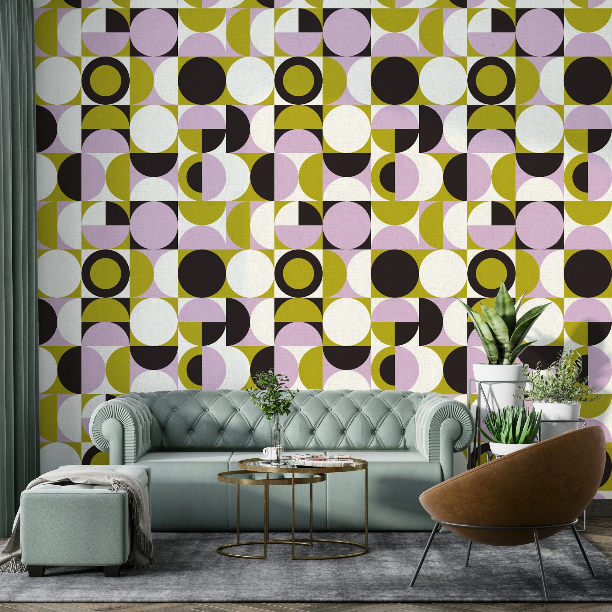 Wallpaper with organic, graceful lines in a minimalist style.

