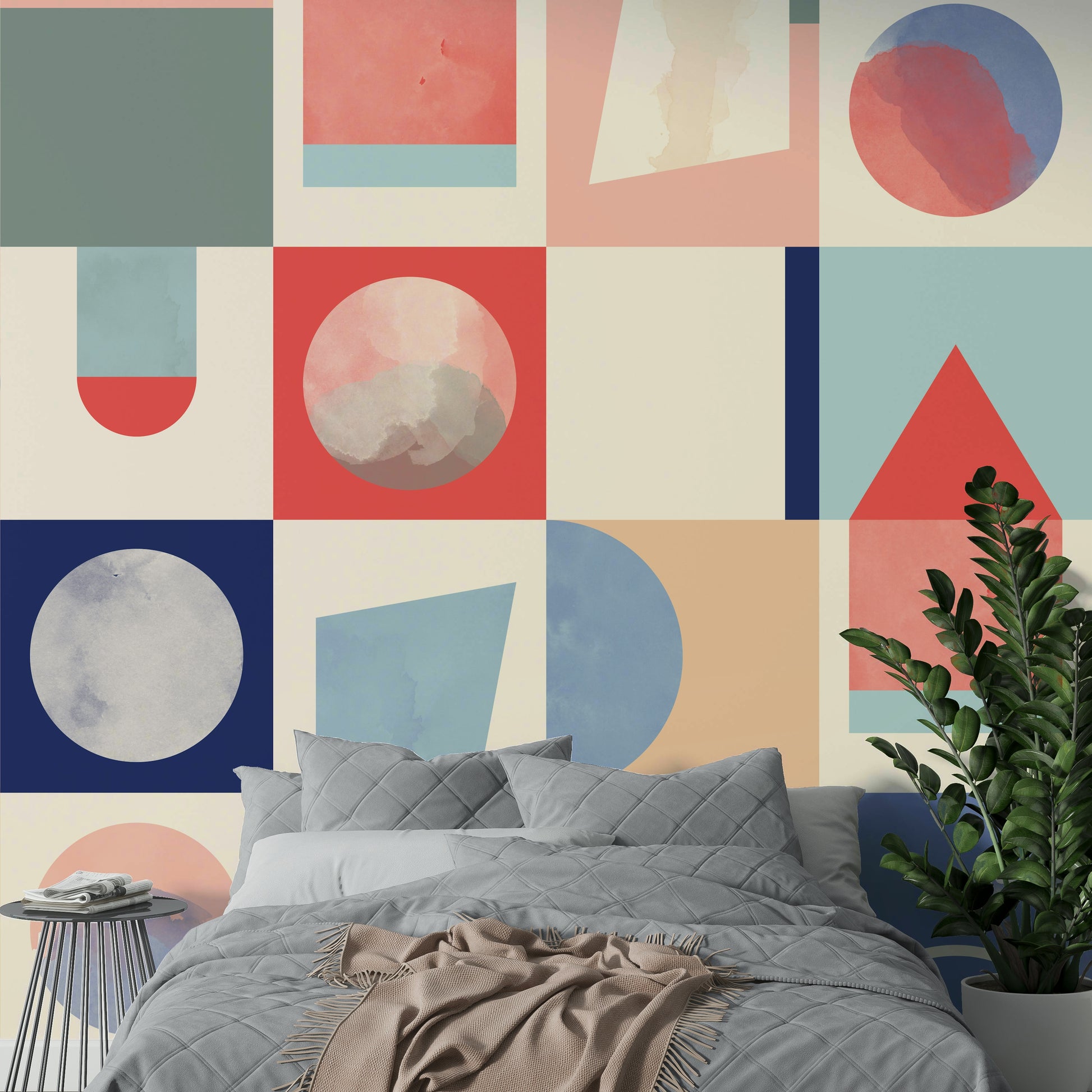 Neutral color mural wallpaper

