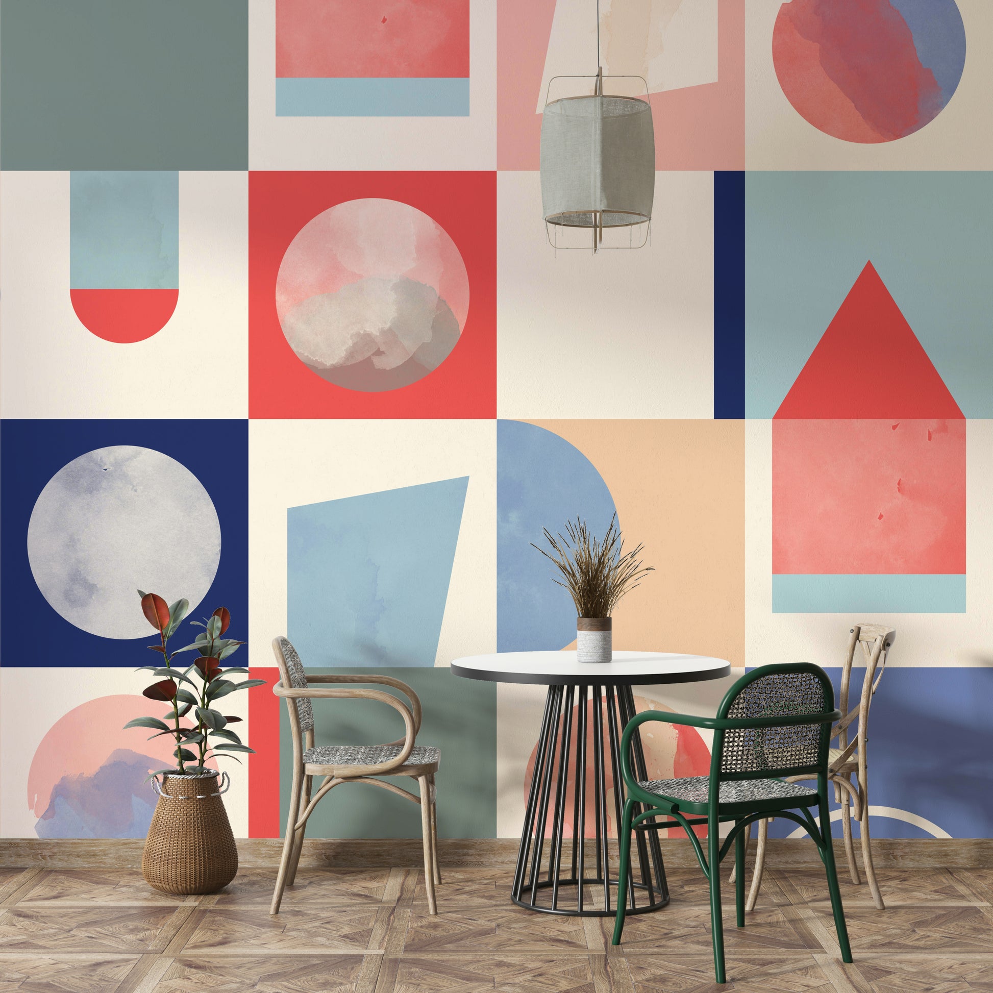 Minimal abstract wall mural

