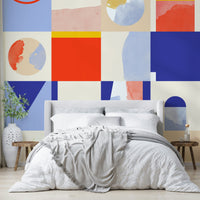Mural wallpaper with soft forms

