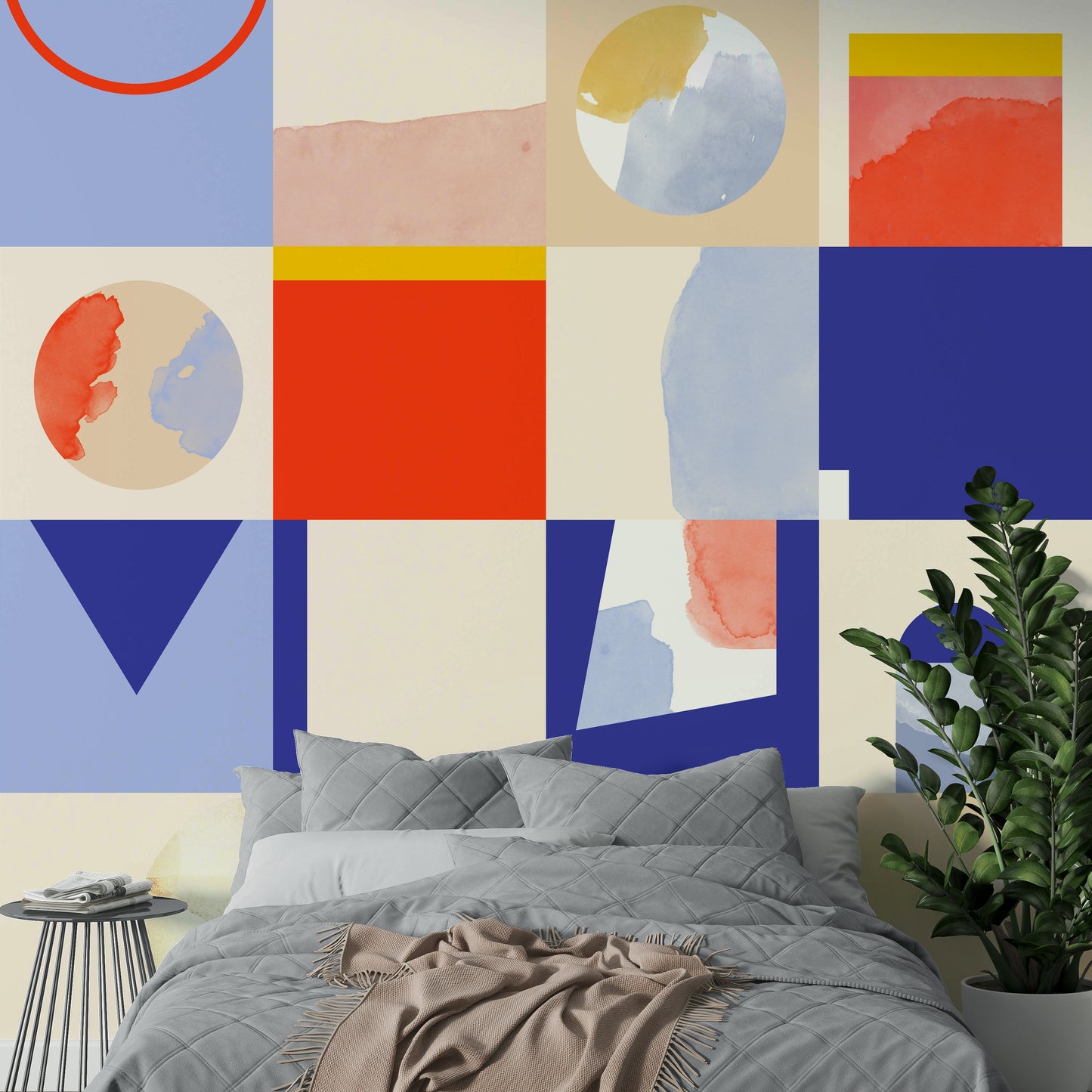 Muted tone abstract wall mural

