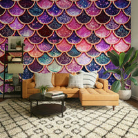 The wallpaper is perfect for a kids' room.

