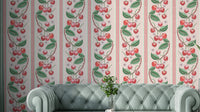 Merry cherry stripe wallpaper with vibrant pattern


