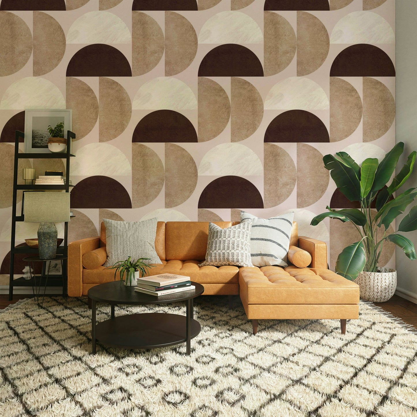 Blend of semicircles in soft earthy shades

