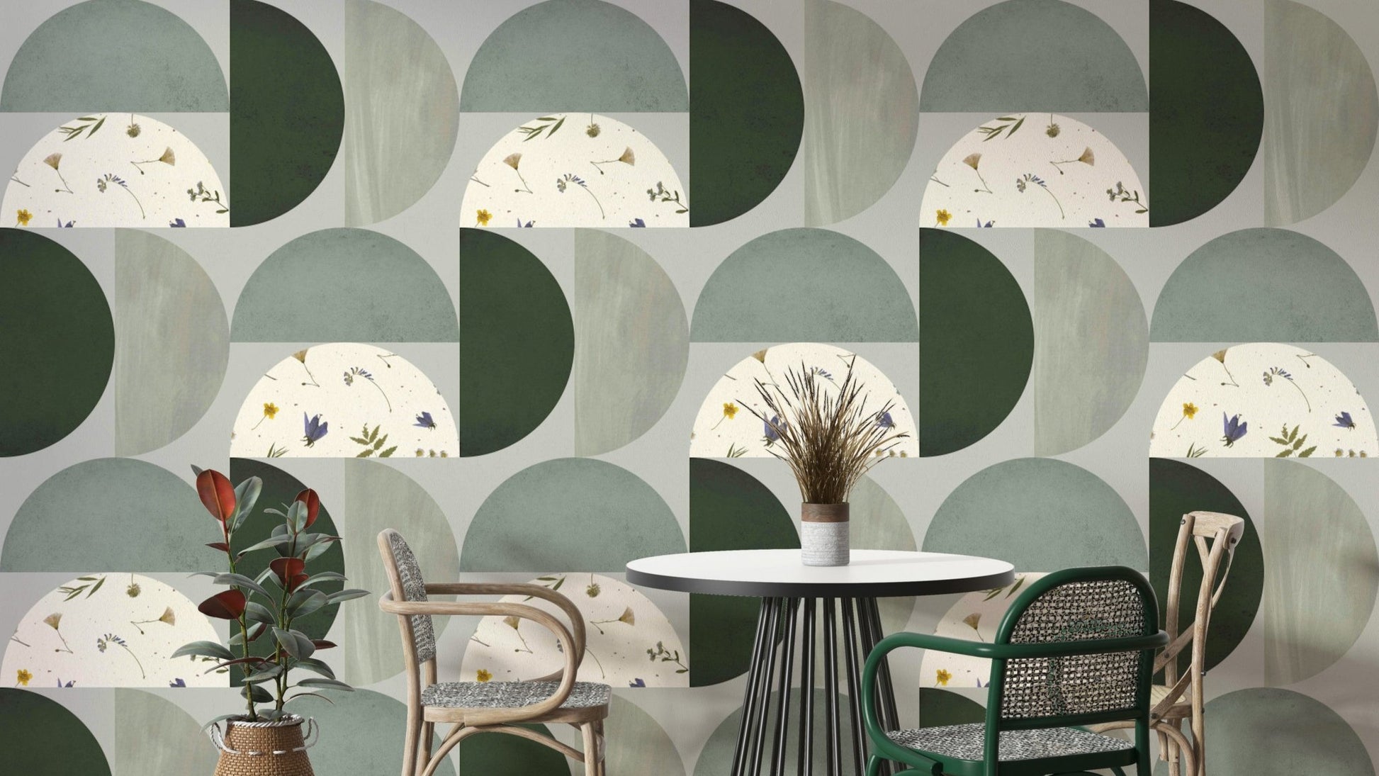 Mescolanza 18 mural wallpaper with soft abstract forms

