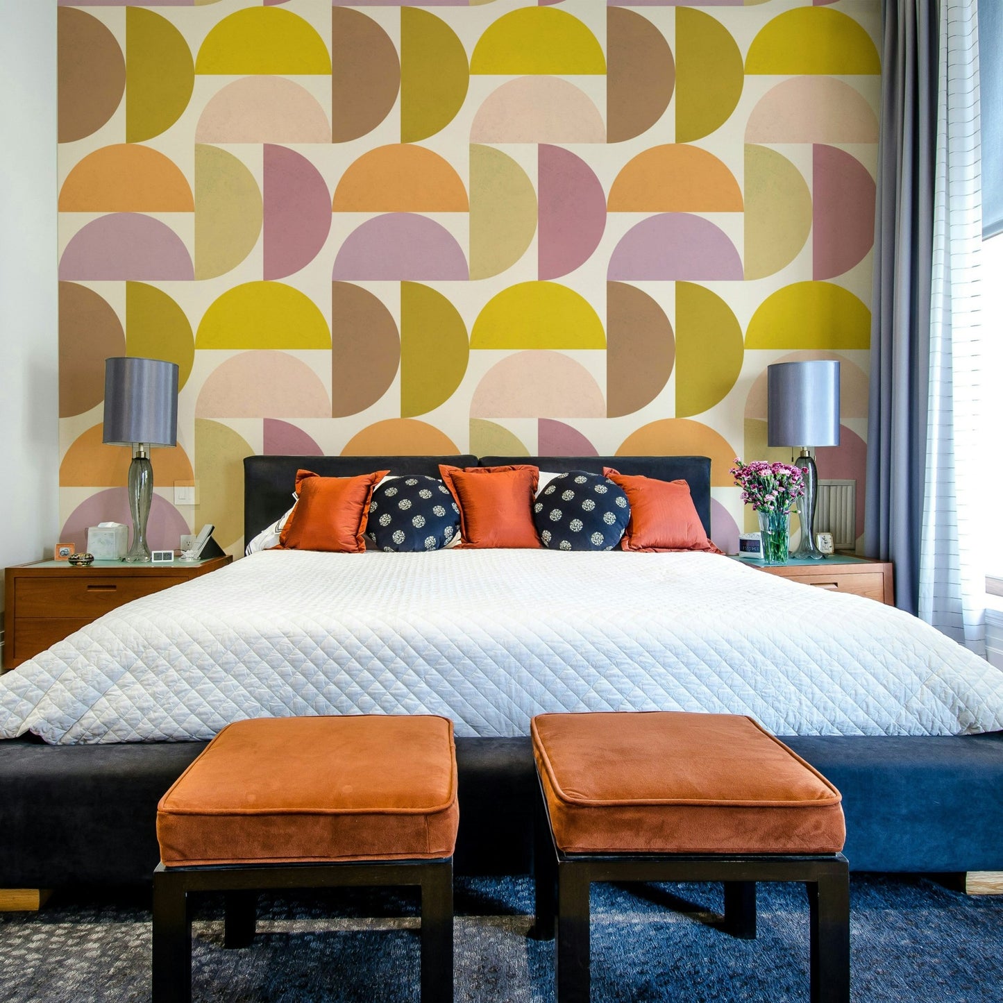 Mescolanza mural wallpaper with gallery-style texture

