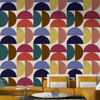 Decorative abstract mural with painterly textures

