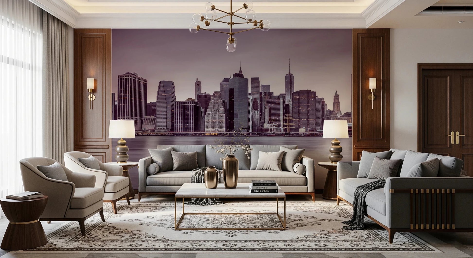 Metro Dusk Horizon Wall Mural