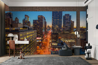 The sky is a gradient of deep blues, purples, and oranges.

