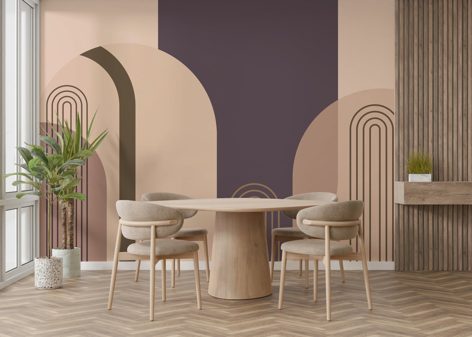 Mid Century Arches wall mural for vintage-inspired decor

