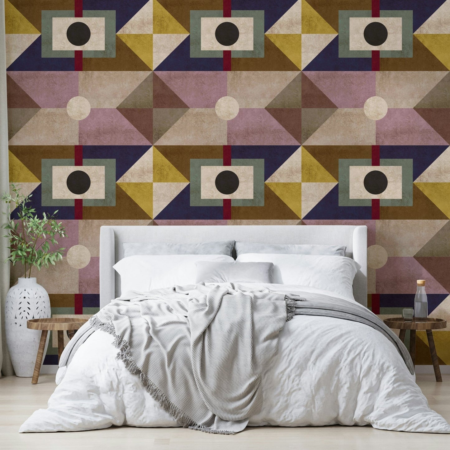 Decorative mural in earthy brown tones

