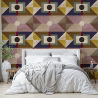 Decorative mural in earthy brown tones

