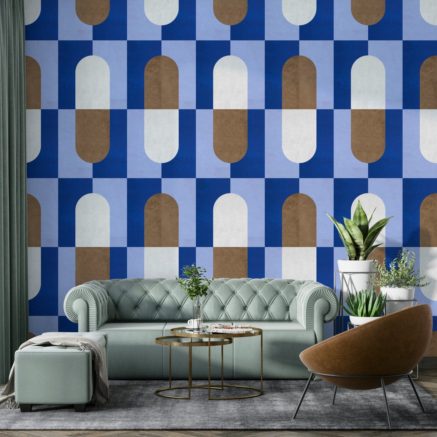 Abstract wall design in mid century style

