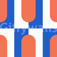 Geometric mid-century wallpaper for home office walls

