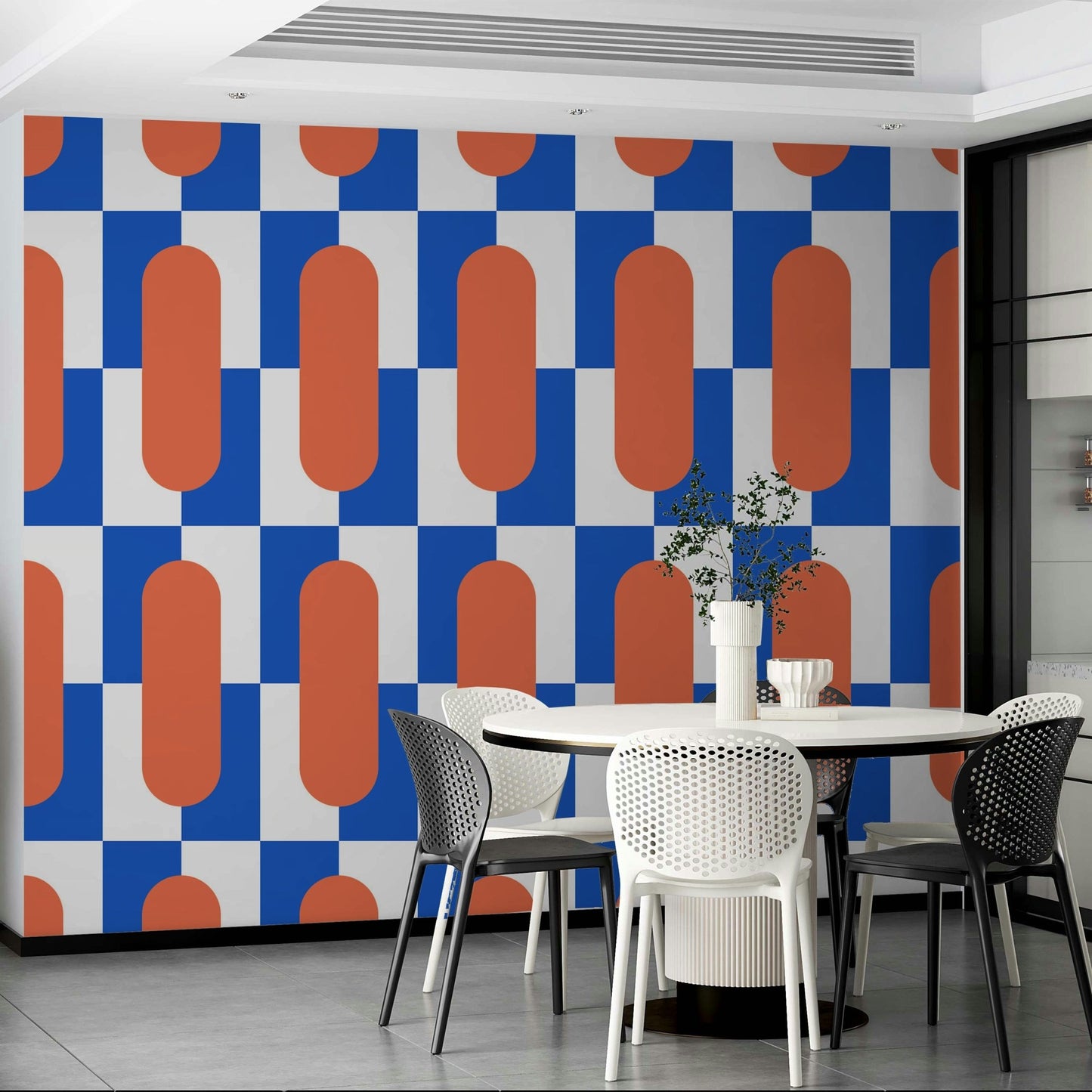 Vibrant mid-century wallpaper for stylish interiors

