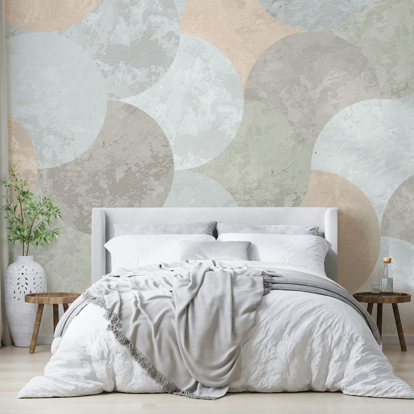 Mid century geometric wall mural

