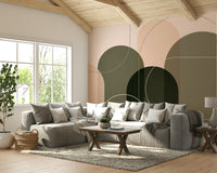 Abstract curves and lines in mid-century style

