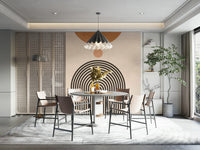 Stylish mural with layered retro arches

