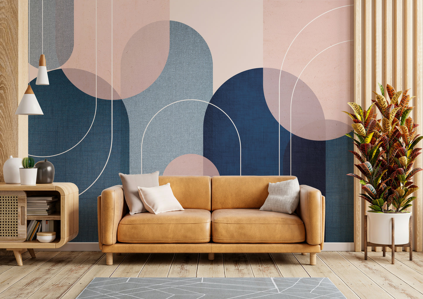 Easy-to-install geometric mural

