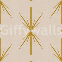Mid Century Modern Atomic Starburst Cross Mustard Wallpaper⁠