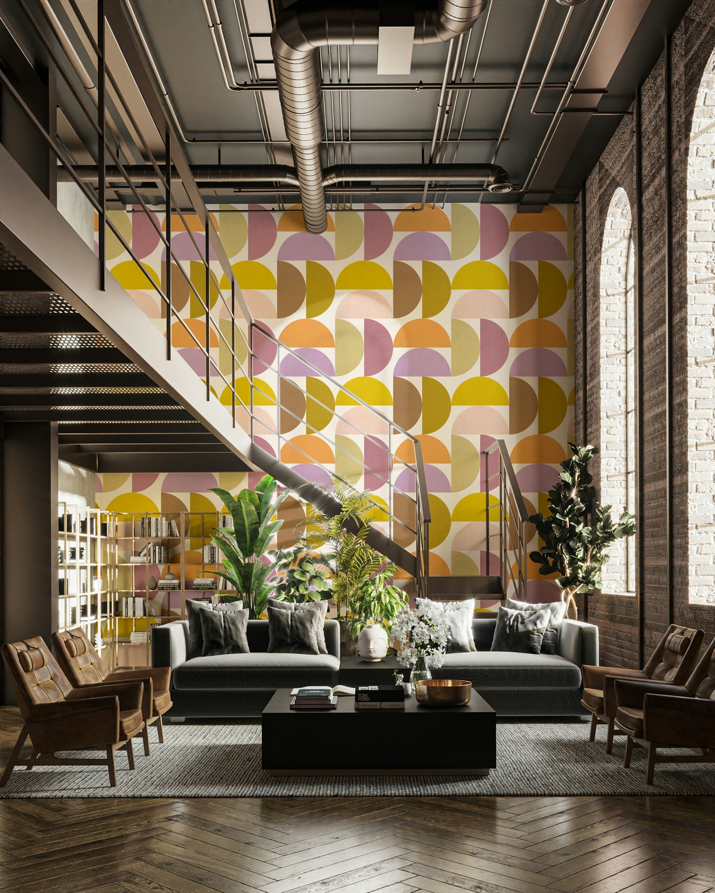 Mid-Century Modern Hues Wallpaper⁠