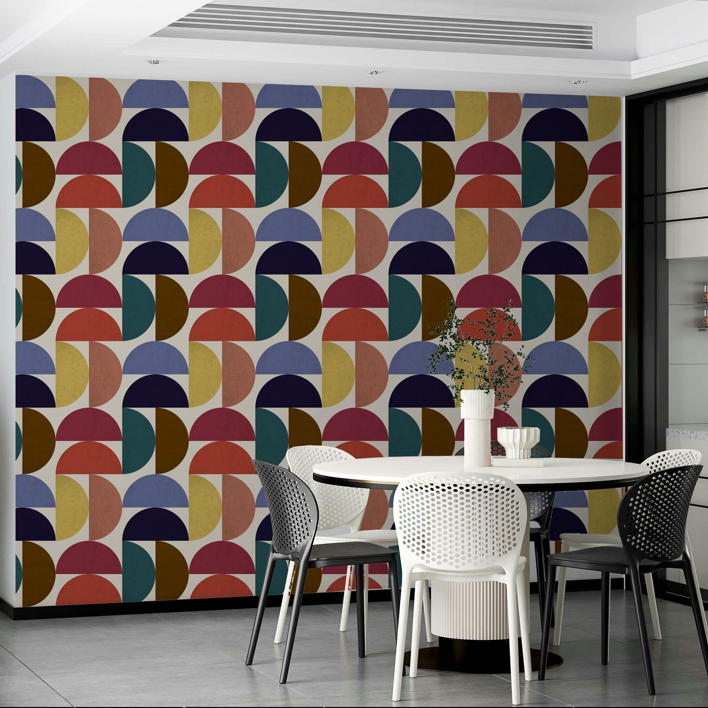 Mid-Century Modern Mosaic Wallpaper⁠