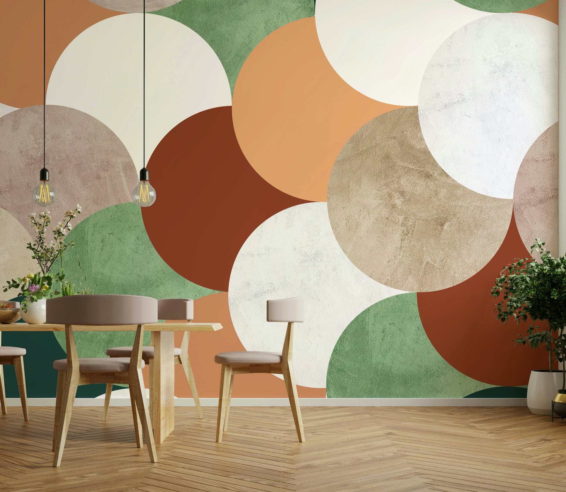 Clean line mid century mural

