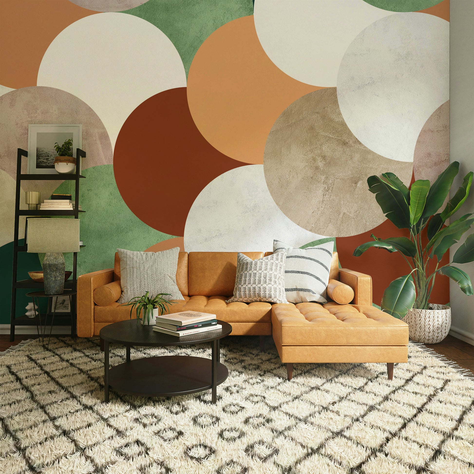 Mid century pattern wall mural

