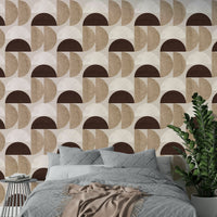 Modern geometric wallpaper with half circles

