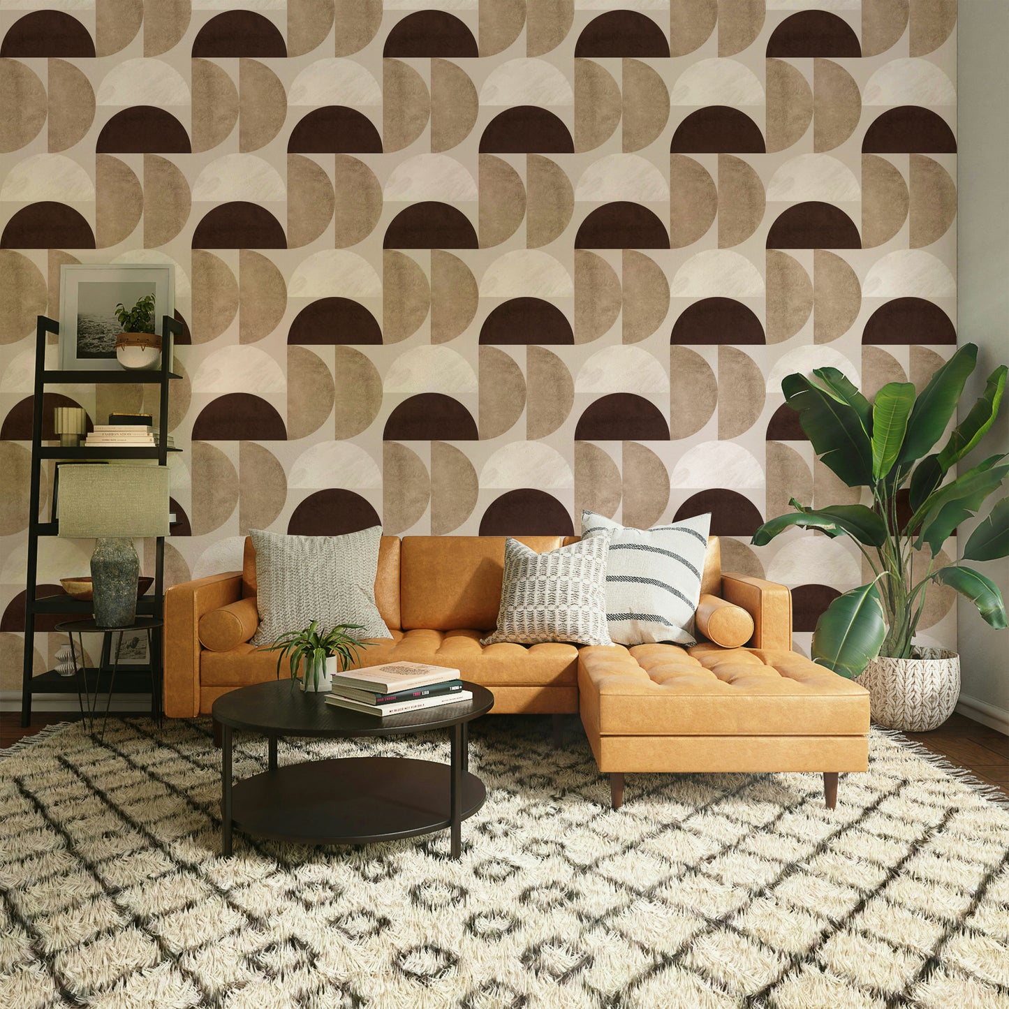 Modern Mid-Century Semicircles Wallpaper⁠