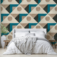 Teal and white wallpaper for vintage-inspired décor

