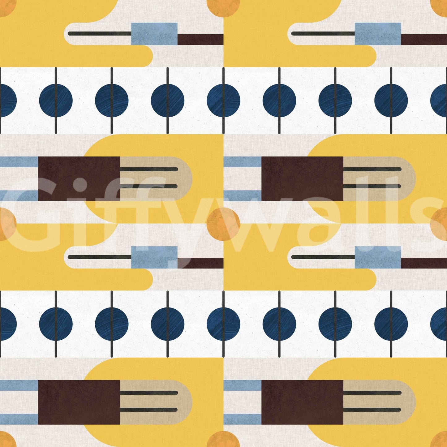 Timeless wallpaper pattern for mid-century interiors

