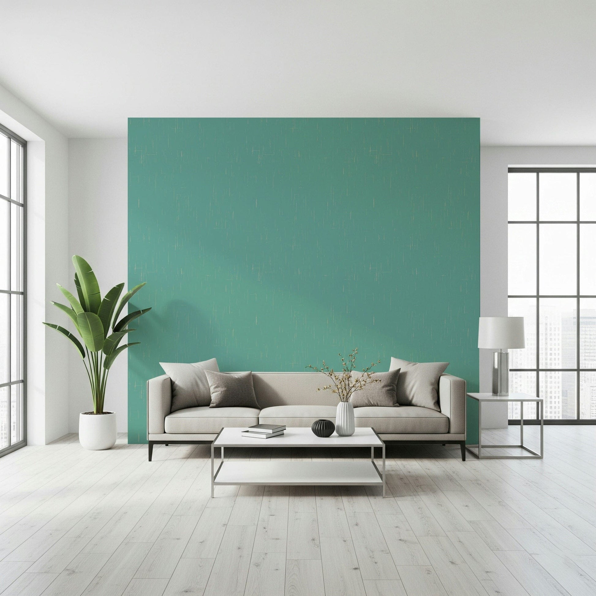 Texture Blue wall mural, subtle distressed look, aqua background, retro home.