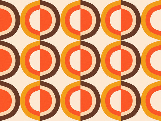 Mid Mod Classic Dots Beige Wallpaper with cream hand-drawn circles