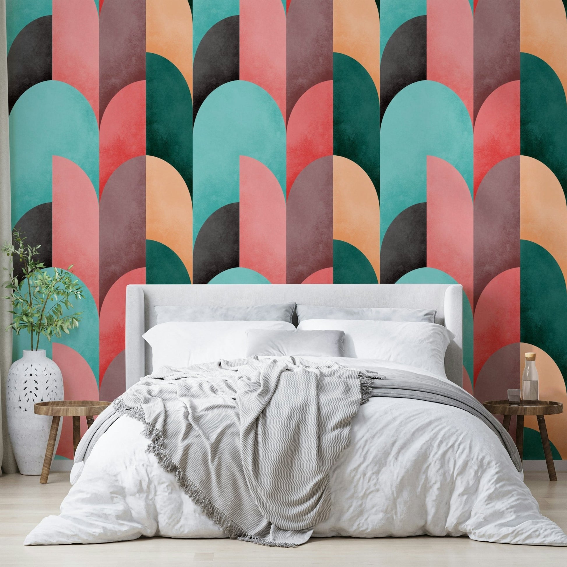 Mid Mod Geometry Sunrise Wallpaper⁠