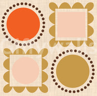 Mid Mod Pictures Frames - Beige Pink Ocher Wallpaper⁠