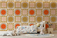 Mid Mod Pictures Frames - Beige Pink Ocher Wallpaper⁠