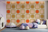 Mid Mod Pictures Frames - Beige Pink Ocher Wallpaper⁠