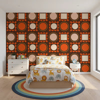 Mid Mod Pictures Frames - Chocolate Ocher Terracotta Wallpaper⁠