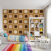 Mid Mod Pictures Frames - Ocher Wallpaper⁠