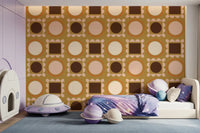 Mid Mod Pictures Frames - Ocher Wallpaper⁠