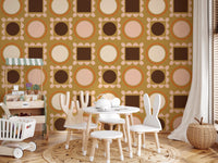 Mid Mod Pictures Frames - Ocher Wallpaper⁠
