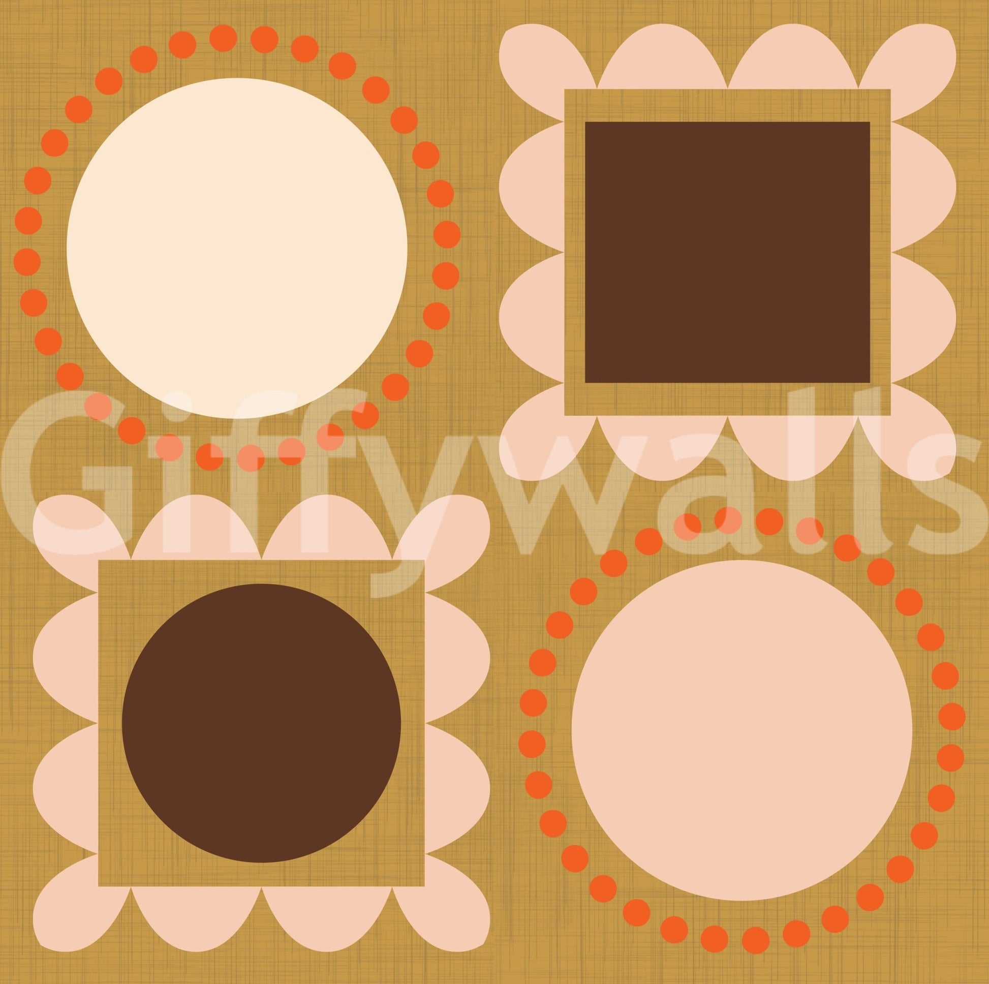 Mid Mod Pictures Frames - Ocher Wallpaper⁠
